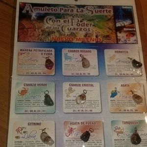 Astrology necklace charm quartz crystals chakras